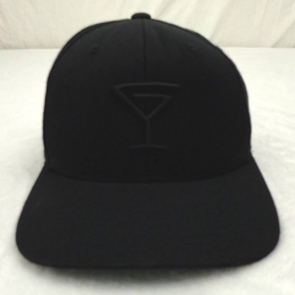 Giltinis Martini Glass Logo Adjustable Snapback Cap Hat Black